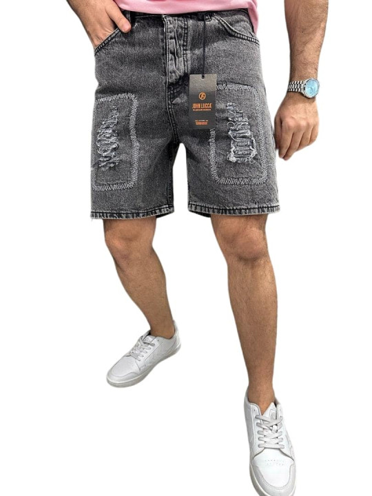 New Men Styled Denim Cargo Shorts | Grey