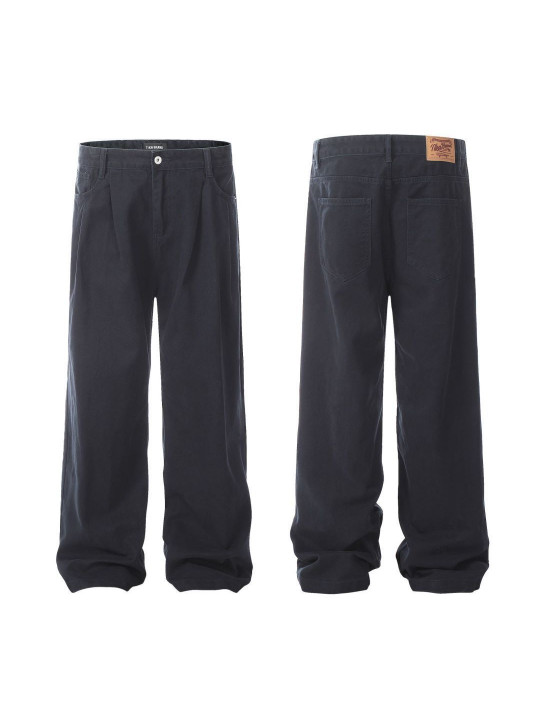 High Quality Male Plain Loose Fit Jeans | Black