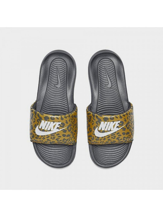 Original Women's Nike Victori One Slides "Leopard Chutney" Print 