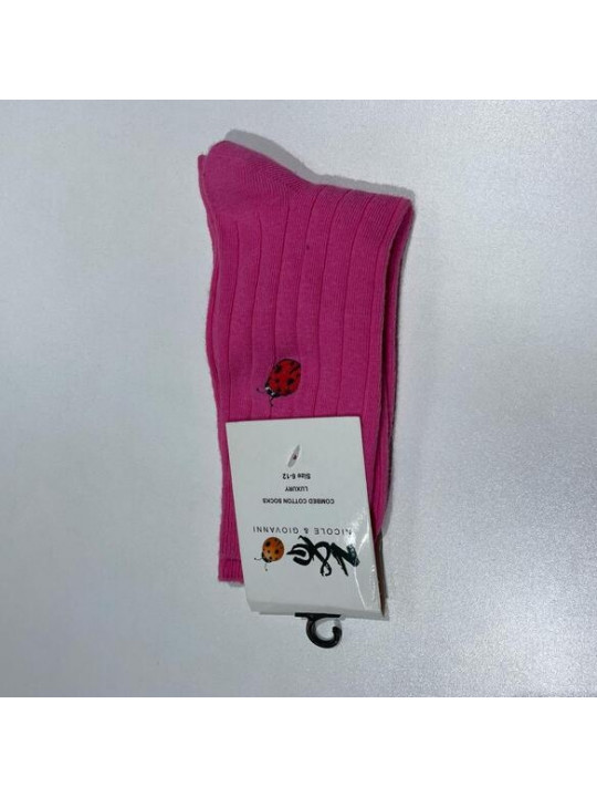 Original Nicole & Giovanni Luxury Cotton 2pc Socks | Pink