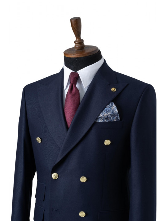 Men's Maestro Double Breasted Suit | Navy Blue