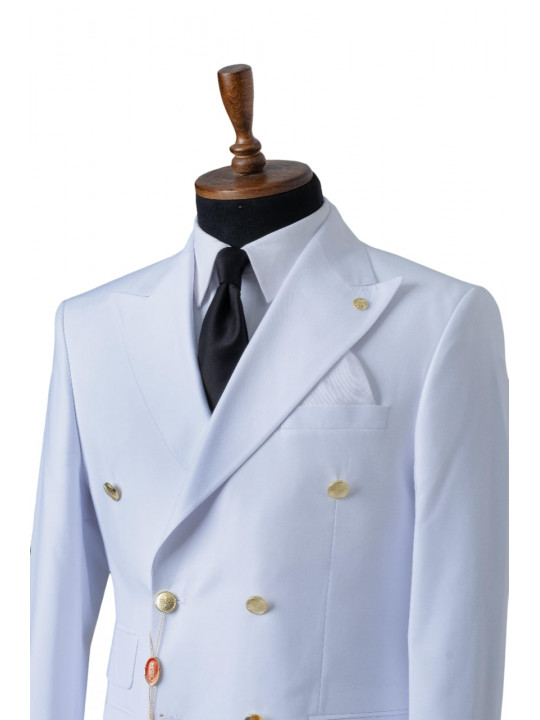 Men's Maestro Double Breasted Suit | White