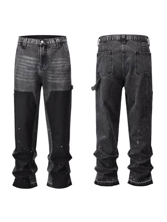 High Quality Cargo Styled Loose Fit Jeans | Grey | Black