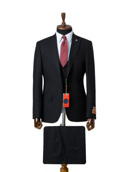 Men's Maestro Full Three Piece Suit | Black