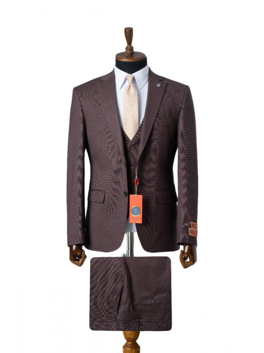 Men's Maestro Full Three Piece Suit | Brown