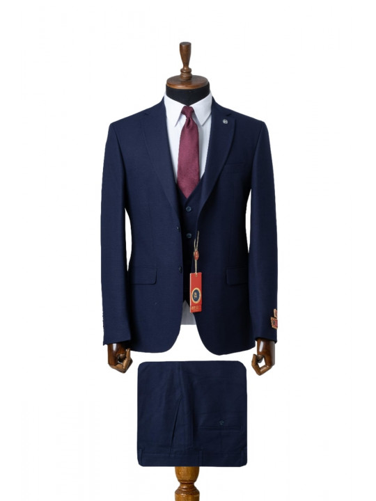 Men's Maestro Full Three Piece Suit | Navy Blue