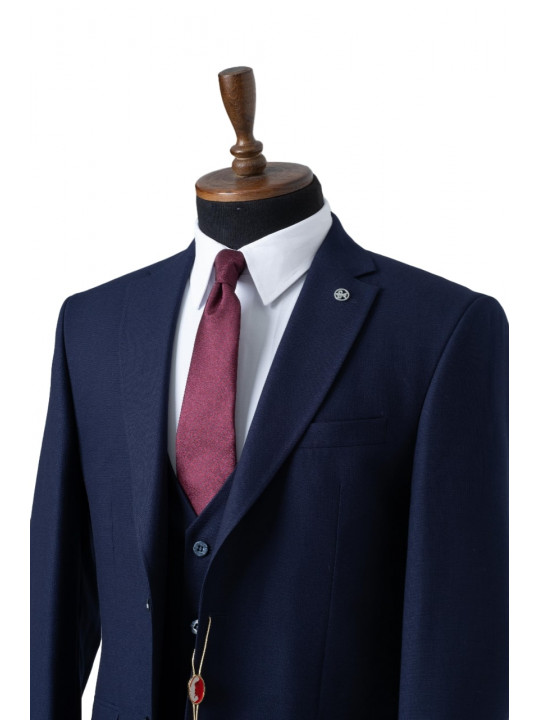 Men's Maestro Full Three Piece Suit | Navy Blue