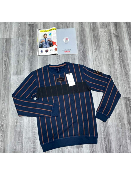  New Arrival Gabba Premium Striped Sweatshirt | Blue | Orange
