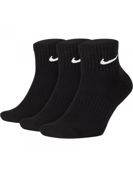 Original U Nike Everyday Cush Ankle 3PR Socks | Black