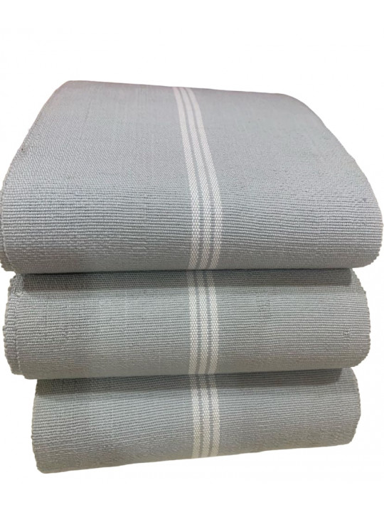 New Stripped Aso Oke Bundle Fabric | Silver