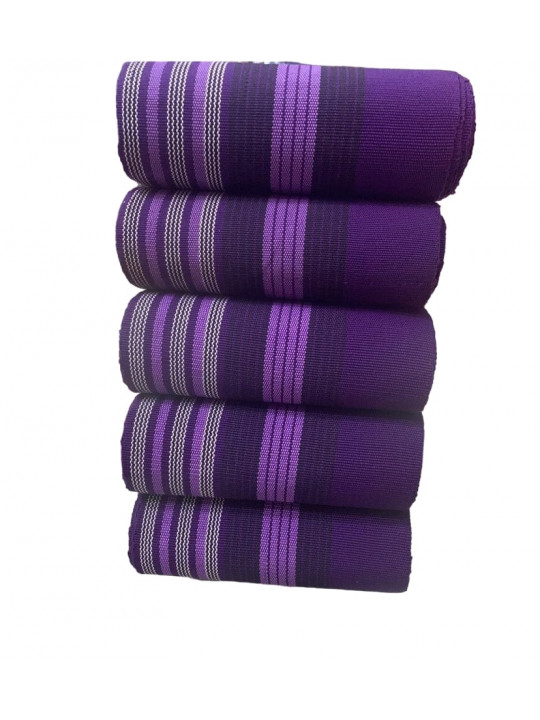 New High Quality Stripped Aso Oke Fabric | Purple