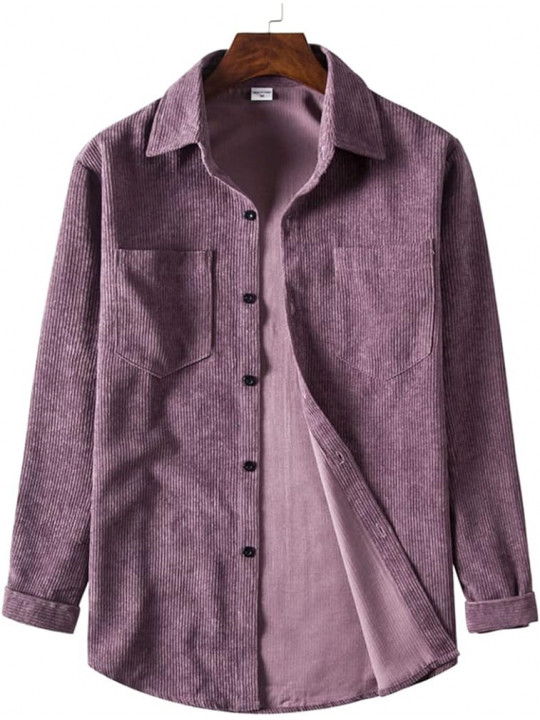 New Asos Design 90s oversized Lightweight Corduroy Shirt | Purple