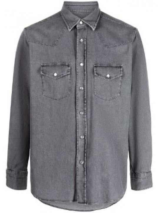 New Asos Design Skinny Fit Western Denim Shirt | Grey