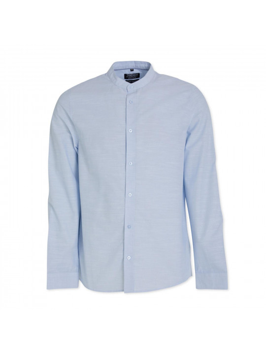 New Asos Design Slim Fit Oxford Bishop Collar Shirt | Blue