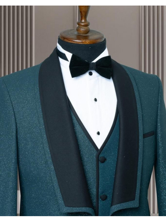 Men's Tuxedo with Black Shawl Lapel | Dark green