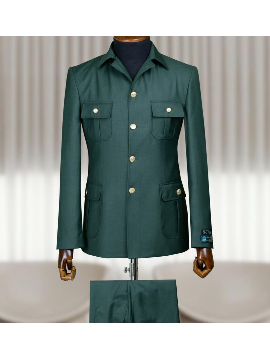 Men's Safari Suit | Dark green