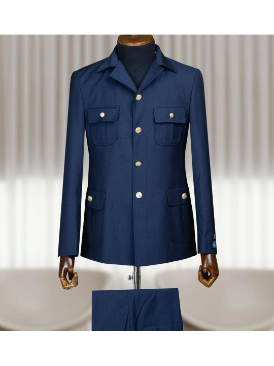 Men's Safari Suit | Delft blue