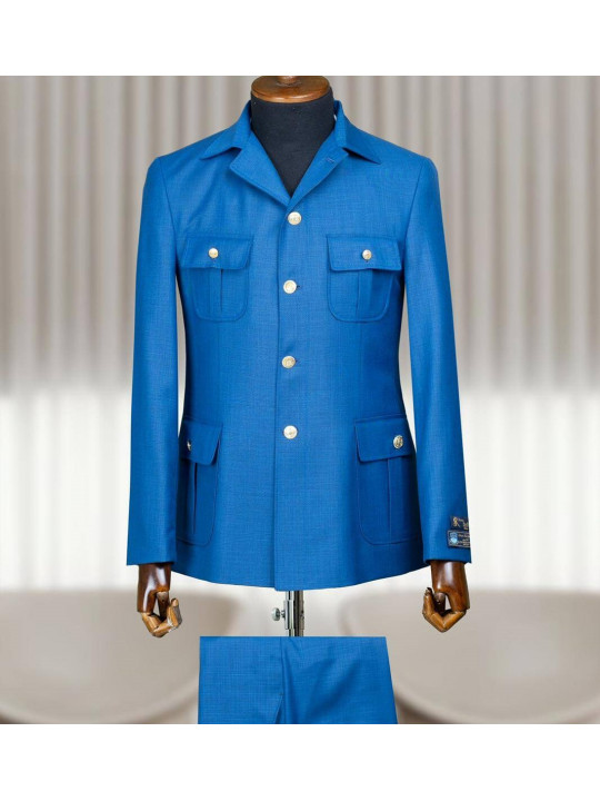 Men's Safari Suit | Royal blue