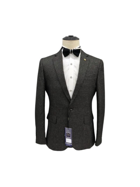 Maligan Plain Premium Blazer | Dark Grey