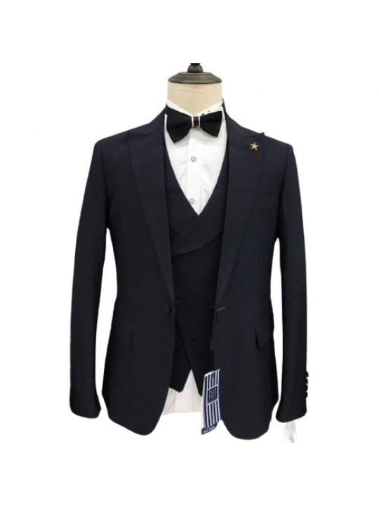 Maligan Three Piece Plain Premium Suit | Black