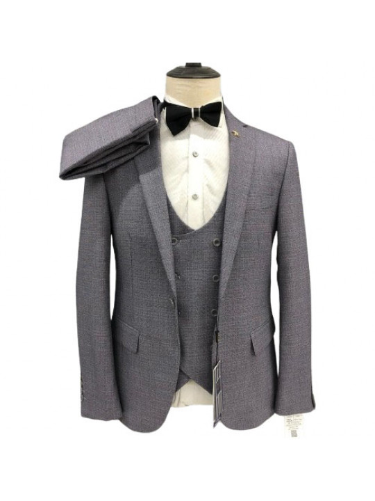 Maligan Three Piece Plain Premium Suit | Grey