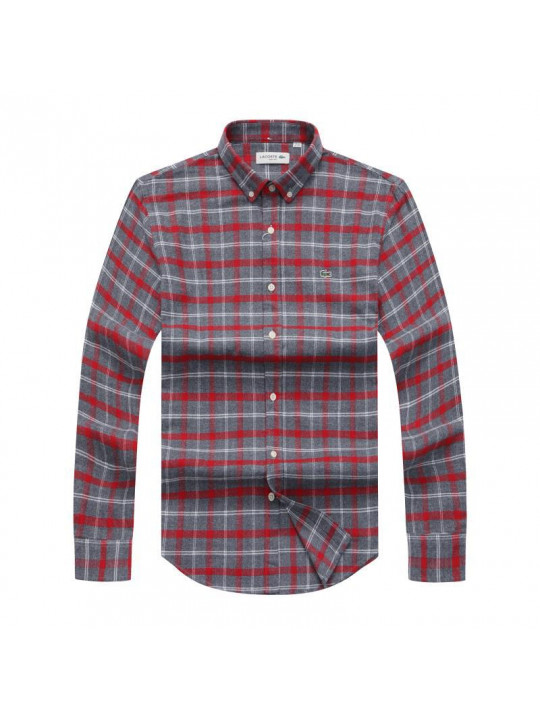 New Lacoste Check Long Sleeve Shirt | Greg and Red
