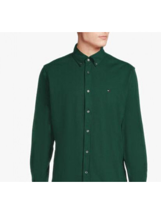 New Tommy Hilfiger long sleeve Plain Shirt | Green