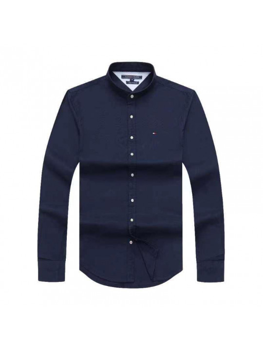 New Tommy Hilfiger long sleeve Plain Shirt | Dark Blue