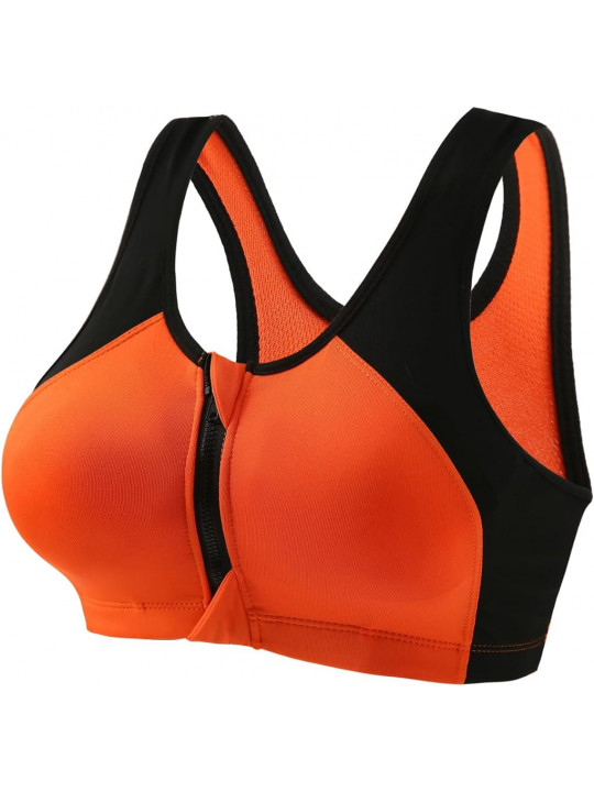 Women's Workout Sports Bra | Orange and Black