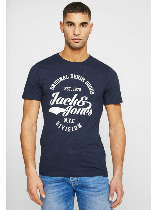 New Premium Jack & Jones T-Shirt with Print | Dark Blue