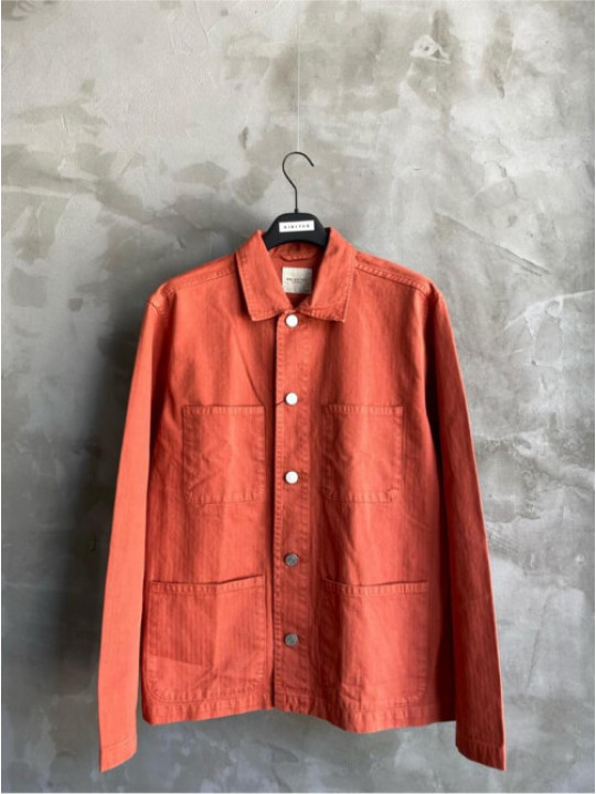 Selected Overshirt Jacket With Double Breasted Pockets | Burnt Orange