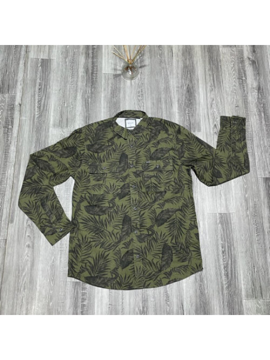 Only & Sons Jacket With Leaves Design Pattern | Green