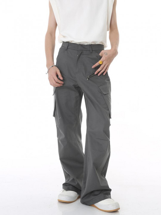 Loose Fit Cargo Pants with Side Pockets | Grey