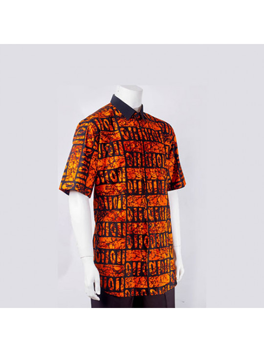 Afrocentric SS Shirts | Black | Orange