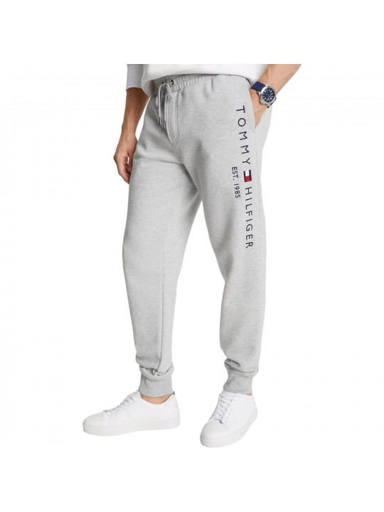Tommy Hilfigher Men's Embroidered Logo Joggers With Pocket | Grey