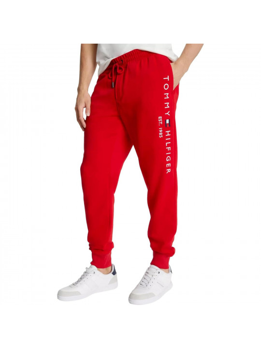 Tommy Hilfigher Men's Embroidered Logo Joggers With Pocket | Red