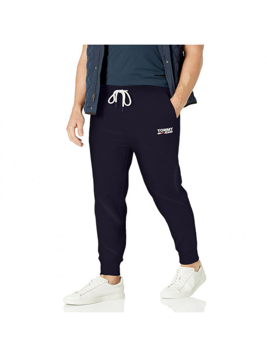 Tommy Hilfigher Men's Logo Joggers With Pocket | Navy Blue