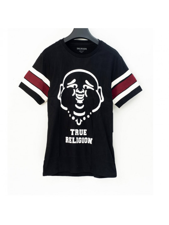 True Religion Mens SS T-Shirt | Stripe Black