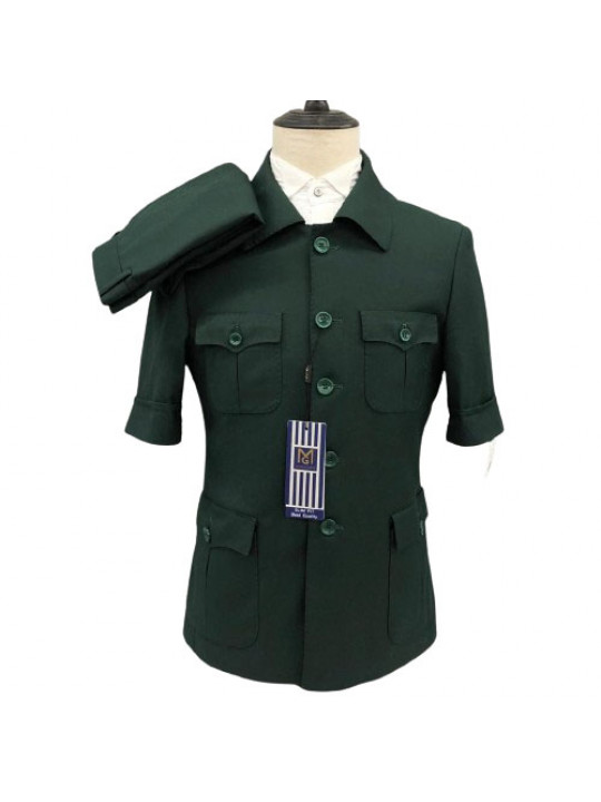 Men's Traditional Kaunda SS Suit | Green