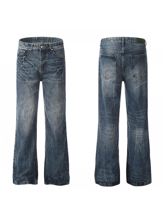 Men's High Quality Fashion Lightning Burst Patterned Jeans | Blue