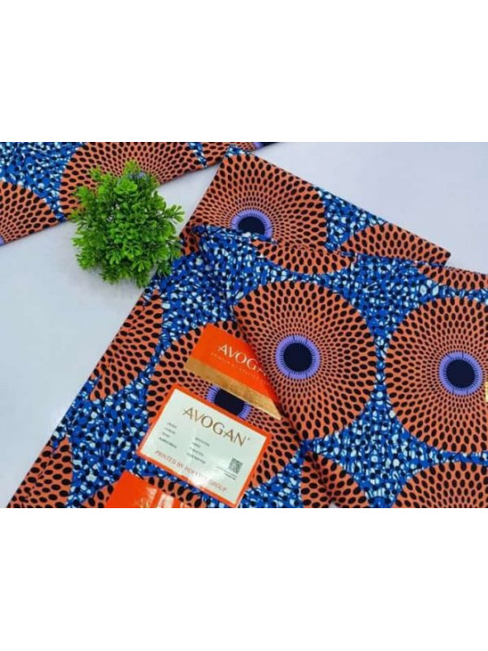 High Quality Ankara Fabrics 6 Yards | Chocolate Blue 
