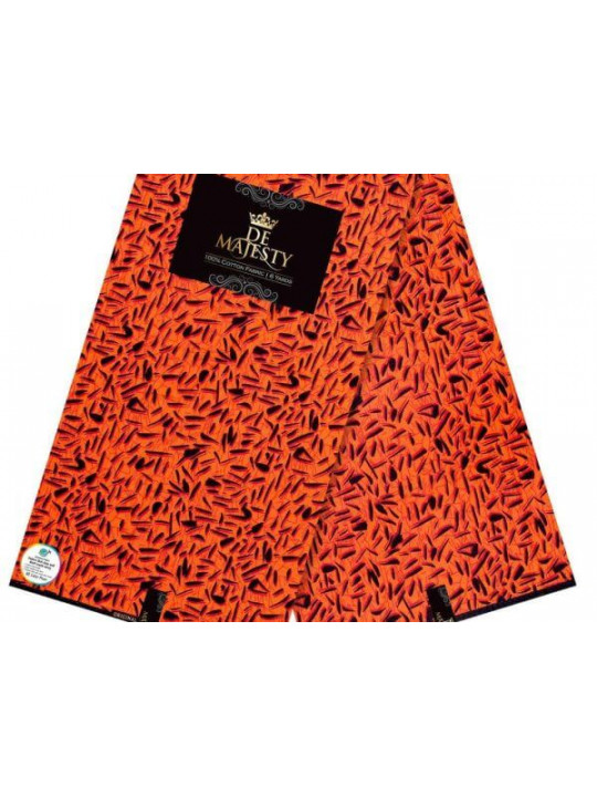 High Quality De Majesty Ankara Fabrics 6 Yards | Orange