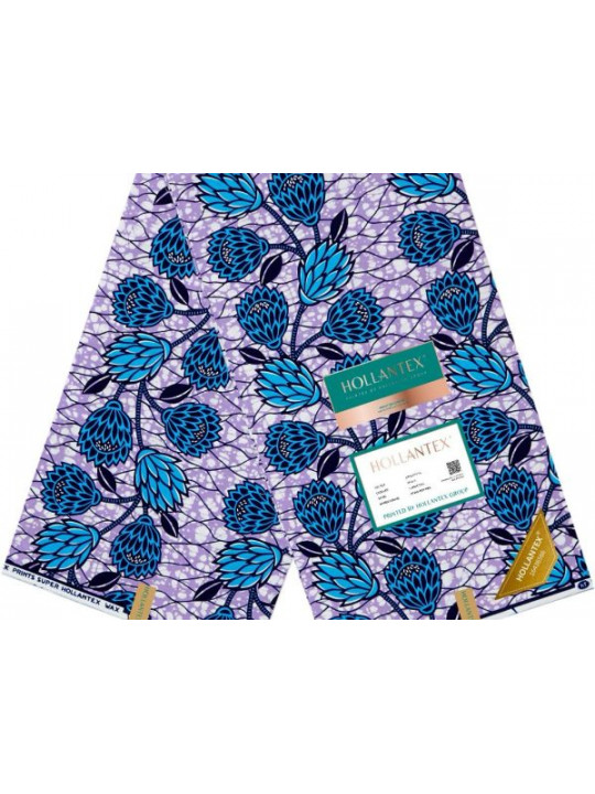 High Quality Ankara Fabrics 6 Yards | Lilac Blue