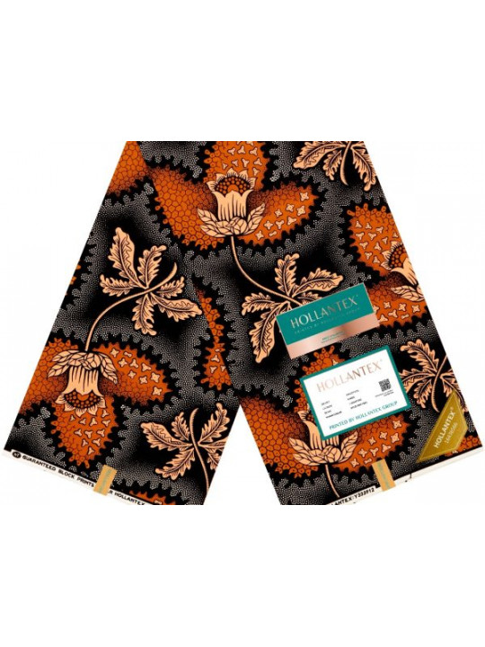 High Quality Ankara Fabrics 6 Yards | Brown Flower