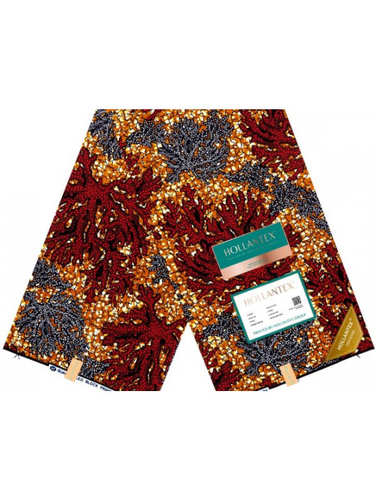 High Quality Ankara Fabrics 6 Yards | Reddish Brown 