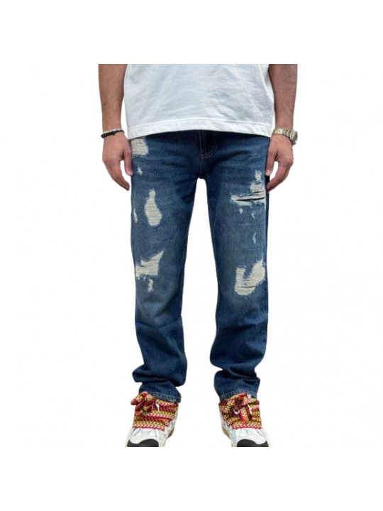 Men's High Quality Ripped Baggy Jeans | Blue