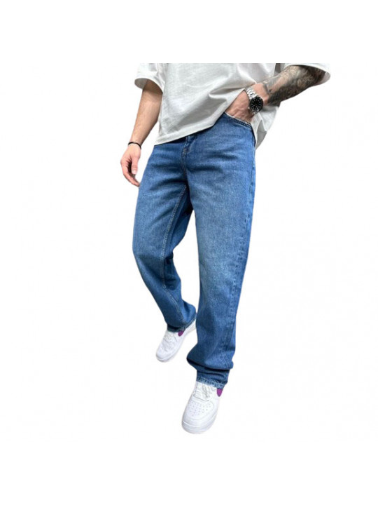 Men's High Quality Plain Loose Fit Jeans | Blue