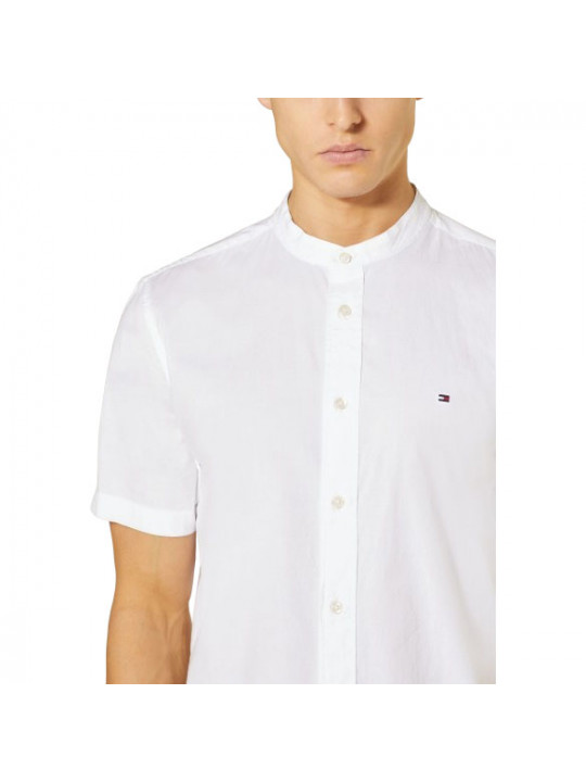 Tommy Hilfiger Bishop Mandarin SS Shirt | White