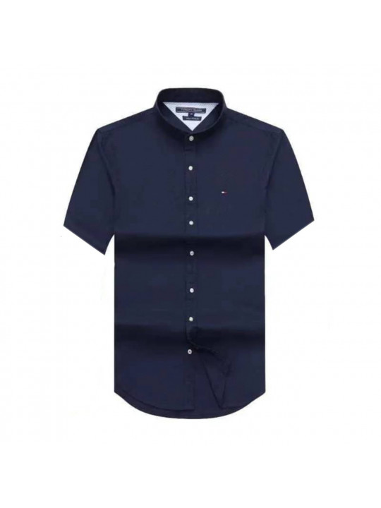 Tommy Hilfiger Bishop Collar SS Shirt | Navy Blue