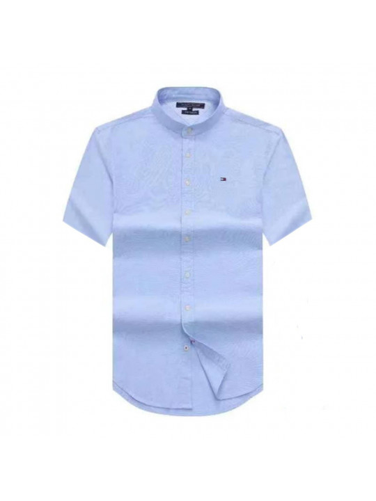 Tommy Hilfiger Bishop Collar SS Shirt | Skye blue